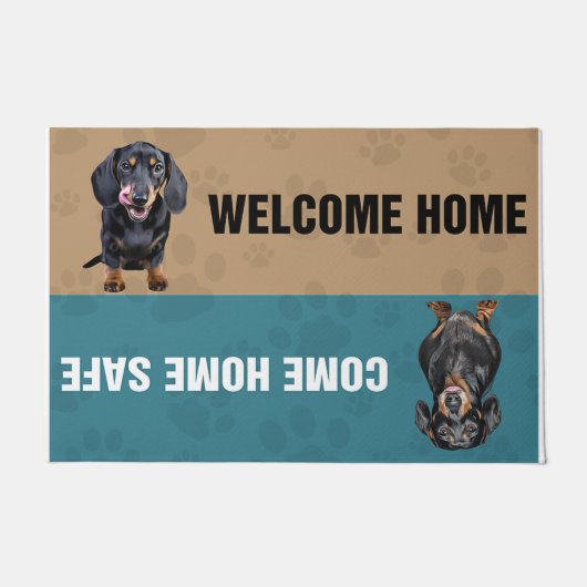 Dachshund Doormat/Personalized Welcome Door Mat (Voorkant)