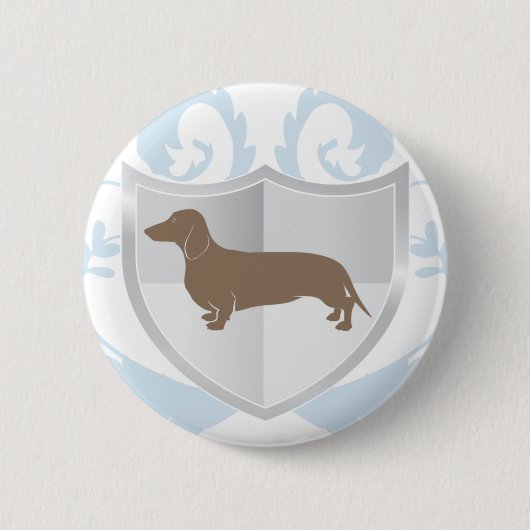 Dachshund Doxie Classic Crest Design Ronde Button 5,7 Cm (Voorkant)