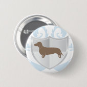 Dachshund Doxie Classic Crest Design Ronde Button 5,7 Cm (Voorkant /achterkant)