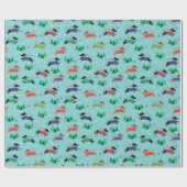 Dachshund Doxie Dog Kerstfeestdag Cadeaupapier (Vlak)