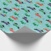 Dachshund Doxie Dog Kerstfeestdag Cadeaupapier (Hoek)