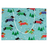 Dachshund Doxie Dog Kerstfeestdag Groot Cadeauzakje (Achterkant)