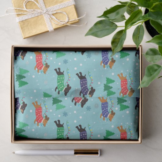 Dachshund Doxie Dog Kerstfeestdag Tissuepapier (Geschenk)