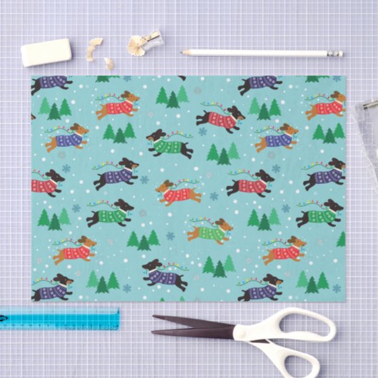 Dachshund Doxie Dog Kerstfeestdag Tissuepapier (Craft)