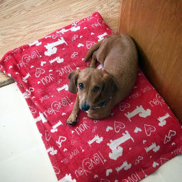 Dachshund Doxie Ik hou van je harten deken