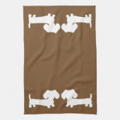Dachshund Doxie Kitchen Red Brown Towels Theedoek (Verticaal)