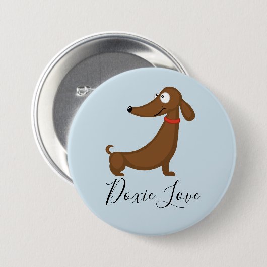 Dachshund (Doxie) Liefdesknop Ronde Button 7,6 Cm (Voorkant /achterkant)