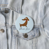 Dachshund (Doxie) Liefdesknop Ronde Button 7,6 Cm (In situ)
