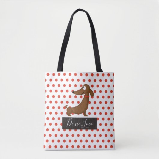 Dachshund (Doxie) Love Canvas tas (Voorkant)