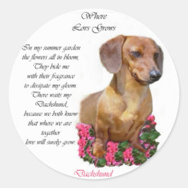 Dachshund Doxie Lovers Art Ronde Sticker