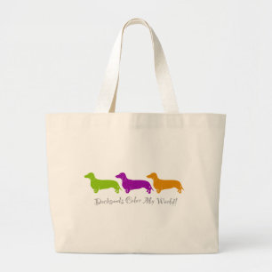 Dachshund - Doxie, oorspronkelijke, illustratieve Grote Tote Bag