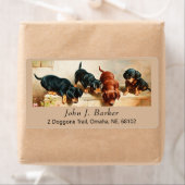 Dachshund Doxie Puppies Kunstlabel Etiket (Insitu)