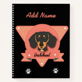 Dachshund - Doxie Puppy Dog - Roze en zwart Notitieboek