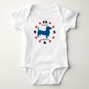 Dachshund Doxie Rescue Clock Romper