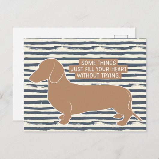 Dachshund Doxie Teckel Lover Illustratie Citaat Briefkaart (Voorkant / Achterkant)