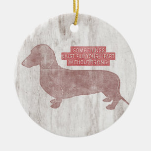 Dachshund Doxie Teckel Lover Illustratie Citaat Keramisch Ornament