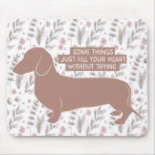 Dachshund Doxie Teckel Lover Illustratie Citaat Muismat (Voorkant)