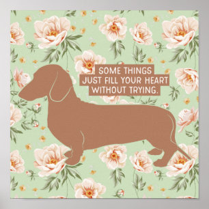 Dachshund Doxie Teckel Lover Illustratie Citaat Poster