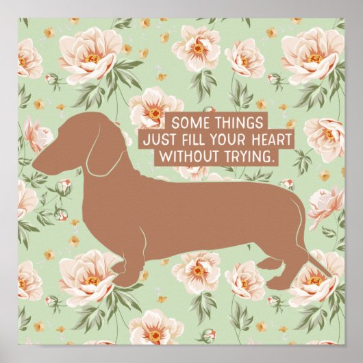 Dachshund Doxie Teckel Lover Illustratie Citaat Poster (Voorkant)
