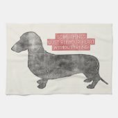 Dachshund Doxie Teckel Lover Illustratie Citaat Theedoek (Horizontaal)