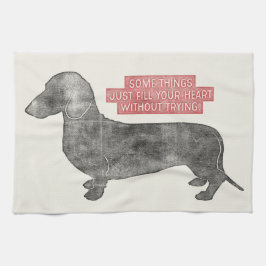 Dachshund Doxie Teckel Lover Illustratie Citaat Theedoek