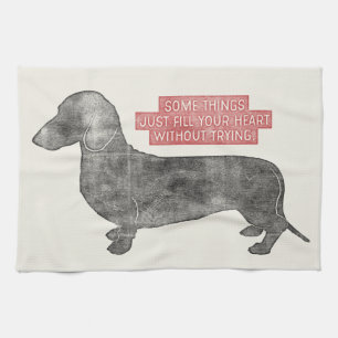 Dachshund Doxie Teckel Lover Illustratie Citaat Theedoek