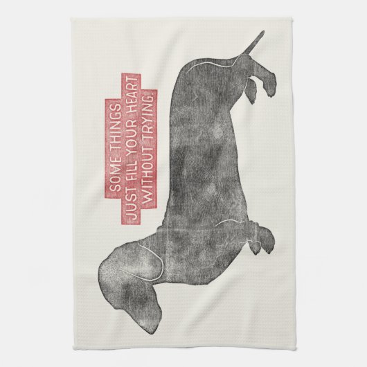 Dachshund Doxie Teckel Lover Illustratie Citaat Theedoek (Verticaal)