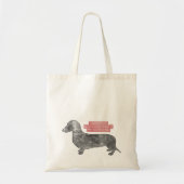 Dachshund Doxie Teckel Lover Illustratie Citaat Tote Bag (Voorkant)