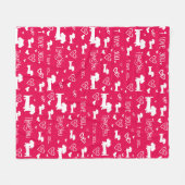 Dachshund Doxie Valentijnsdag Hearts Blanket Fleece Deken (Voorkant (Horizontaal))