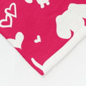 Dachshund Doxie Valentijnsdag Hearts Blanket Fleece Deken (Hoek)