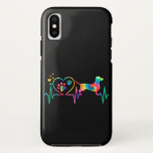 Dachshund Doxie Weenie mam Papa Heartbeat Gift Case-Mate iPhone Case (Achterkant)