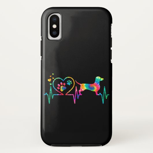 Dachshund Doxie Weenie mam Papa Heartbeat Gift Case-Mate iPhone Case (Achterkant)