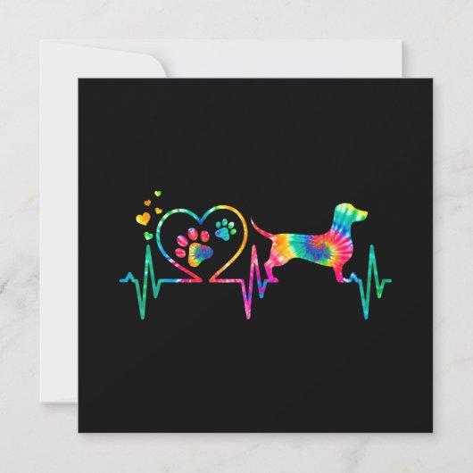 Dachshund Doxie Weenie mam Papa Heartbeat Gift Kaart (Voorkant)