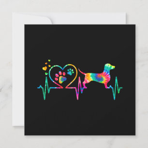Dachshund Doxie Weenie mam Papa Heartbeat Gift Kaart
