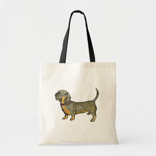 dachshund doxie wiener hot dog tote bag (Voorkant)