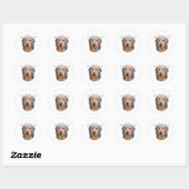 Dachshund (draadhaar) Pa 2 Ronde Sticker (Vel)
