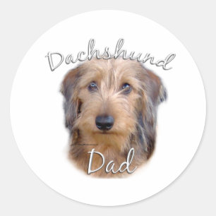 Dachshund (draadhaar) Pa 2 Ronde Sticker