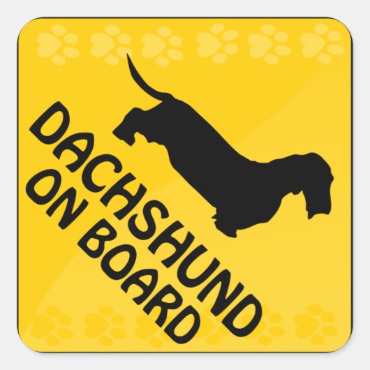 Dachshund [draadharing] Xing Vierkante Sticker (Voorkant)