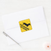 Dachshund [draadharing] Xing Vierkante Sticker (Envelop)