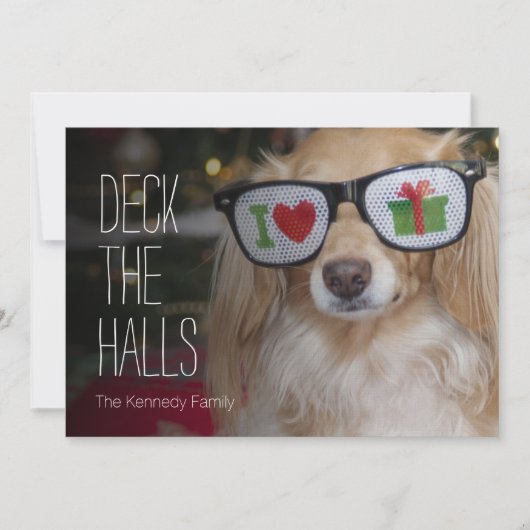 Dachshund draagt 'Ik hou van cadeaus' (Voorkant)
