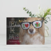 Dachshund draagt 'Ik hou van cadeaus' (Staand voorkant)