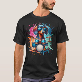Dachshund Drums Muzikant Hondeneigenaar Wiener T-shirt