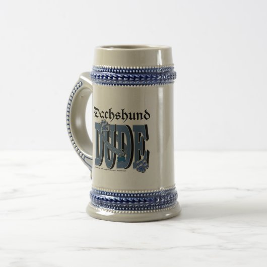 Dachshund DUDE Bierpul (Voorkant links)