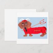 Dachshund Duivel Feestdagenkaart (Voorkant / Achterkant)