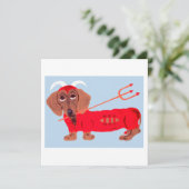 Dachshund Duivel Feestdagenkaart (Staand voorkant)