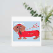 Dachshund Duivel Feestdagenkaart (Staand voorkant)