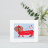 Dachshund Duivel Feestdagenkaart (Staand voorkant)