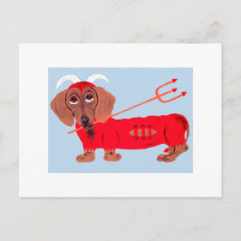 Dachshund Duivel Feestdagenkaart