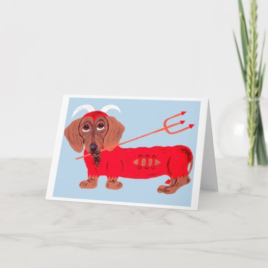 Dachshund Duivel Kaart (Voorkant)