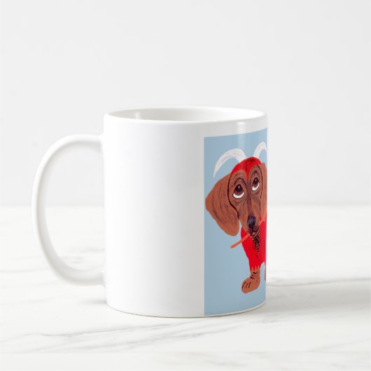 Dachshund Duivel Koffiemok (Links)